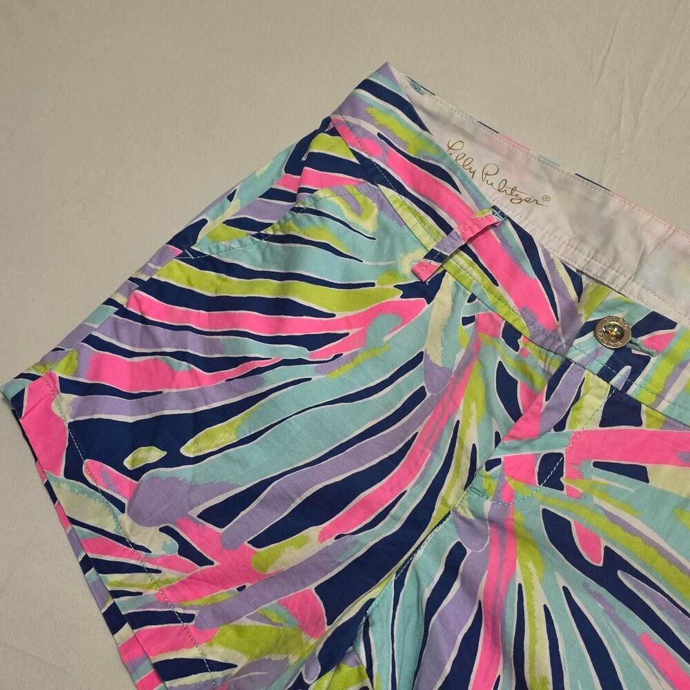 Lilly Pulitzer Callahan Shorts Size 14 Indigo Sea Dreamin’ Multi Tropical Palm